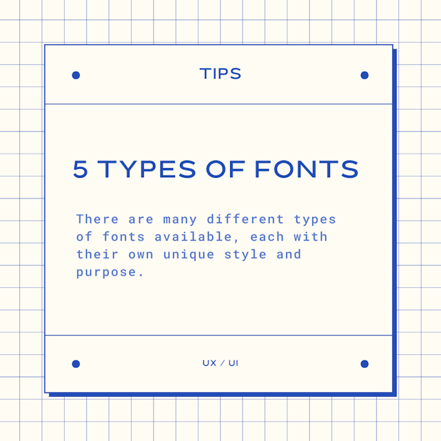 5 types of fonts 